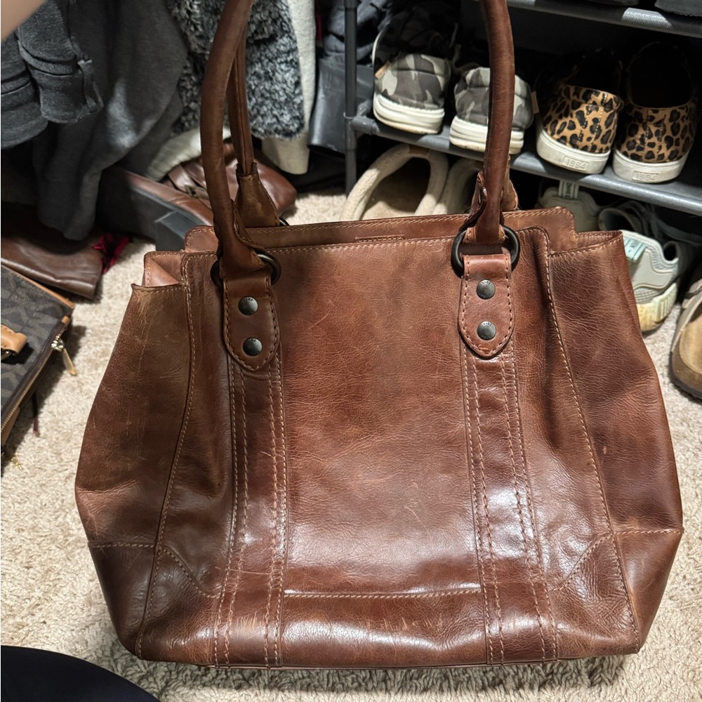 Frye Chestnut Leather Tote